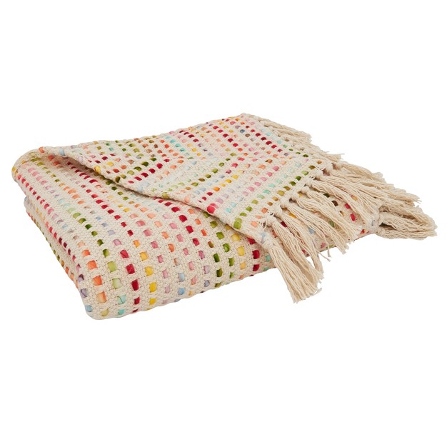 Saro Lifestyle Tasseled Throw With Confetti Design