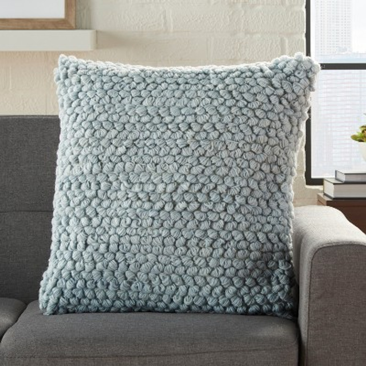 20x20 Oversize Thin Group Loops Square Throw Pillow Blue - Mina Victory