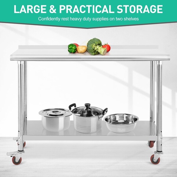 60 * 24 * 35inch Heavy Duty Food Prep Worktable for Commercial Kitchen Restaurant 