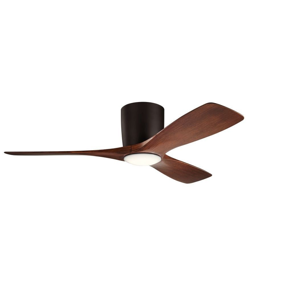 3-Blade 48 inch Hugger Ceiling Fan with Led Lights and Wall Control-Satin Natural Bronze Finish Bailey Street Home 147-Bel-3329893