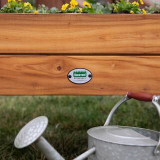 Backyard Discovery 3 ft. 8 in. x 2 ft. 1 in. Teak Wooden Raised Planter 2204058com