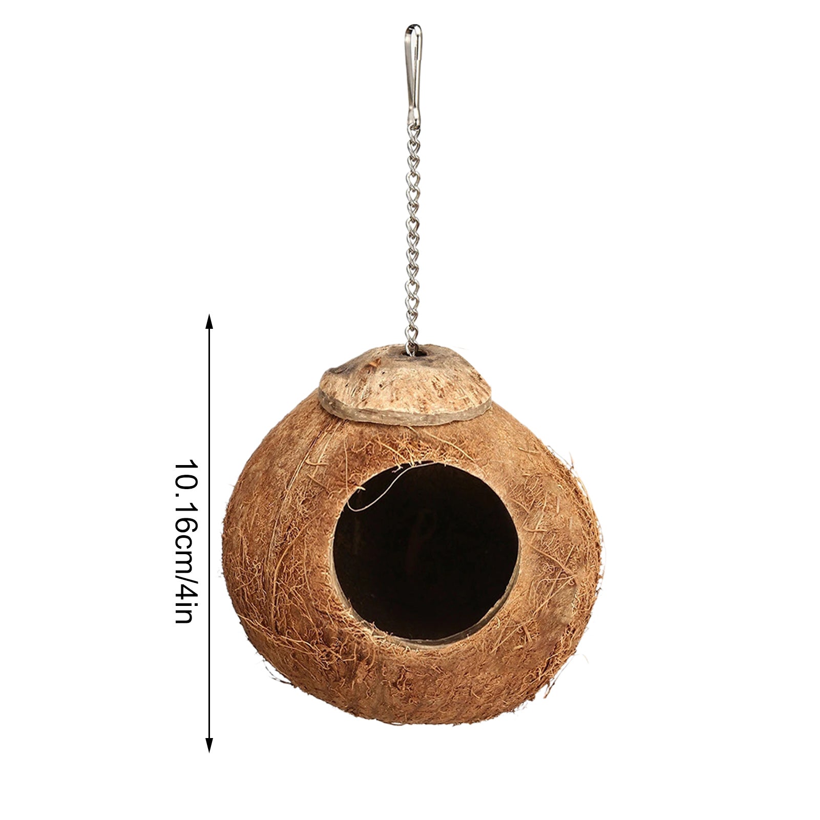 Coconut Birds Nest， Bird Cage with Climbing Ladder， Coconut Hide Bird Shell Breeding Nest for Parrot Parakeet Lovebird Finch Canary