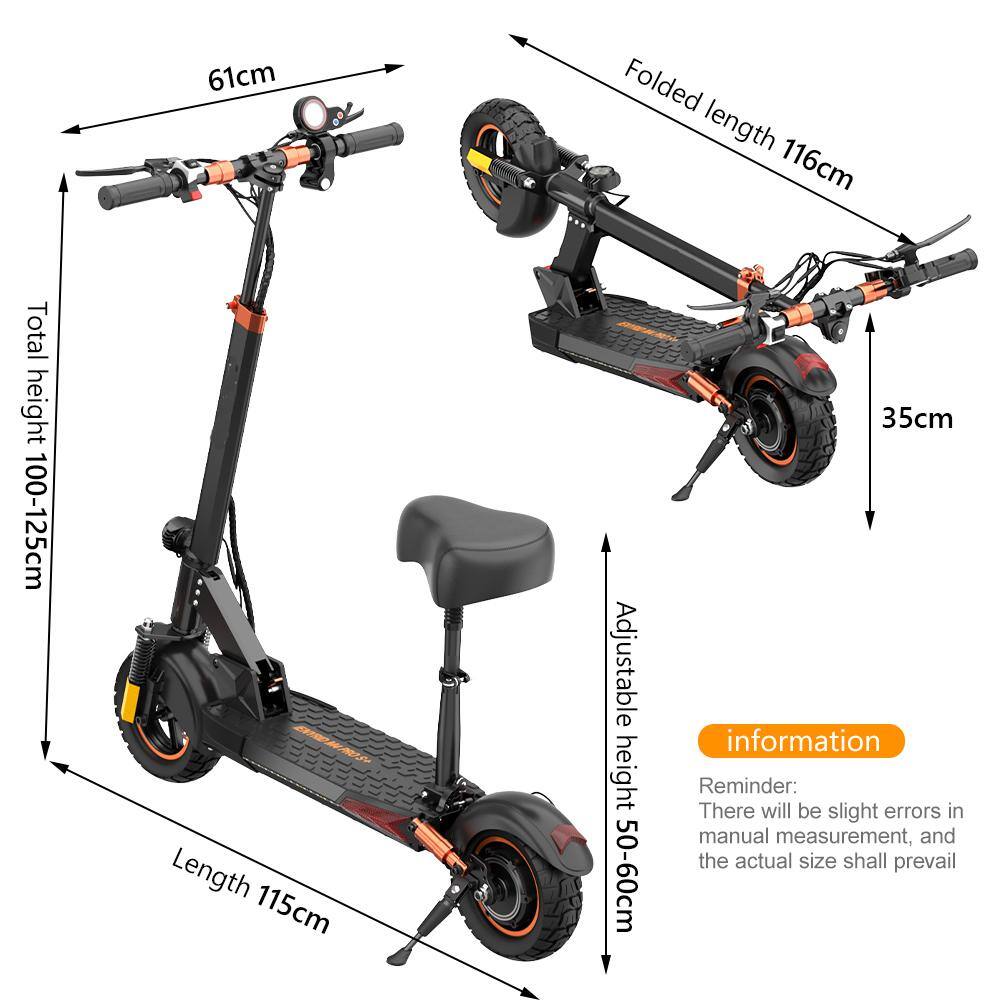 Wildaven Folding Adults Electric Scooter with 48V 800W Motor 10AH Lithium Battery Disc Brake and Shock Absorption IE-M4PROS-VN29