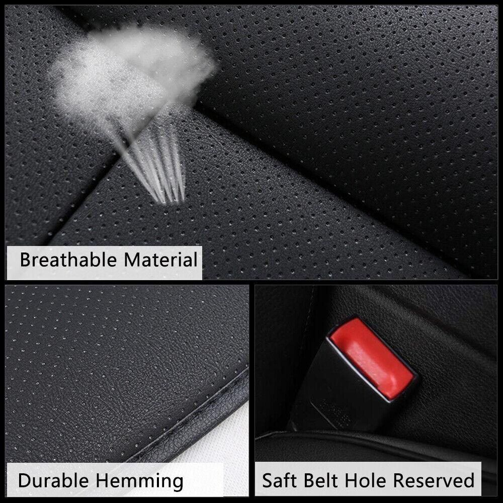 PU Leather Car Front Cover Cushion Seat Protector Half Full Surround Universal， Black， Full Surround