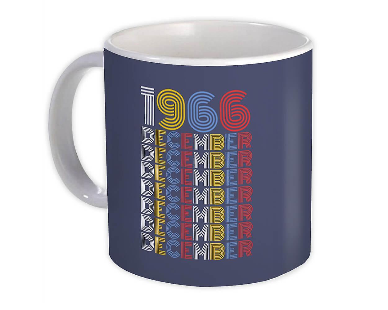 Gift Mug: 1966 December Colorful Retro Birthday Age