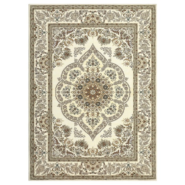 Trinity Washable Boho Floral Medallion Area Rug