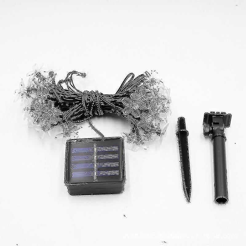 Solar Flower String Lights Outdoor Waterproof， Solar Fairy Lights Cherry Bl