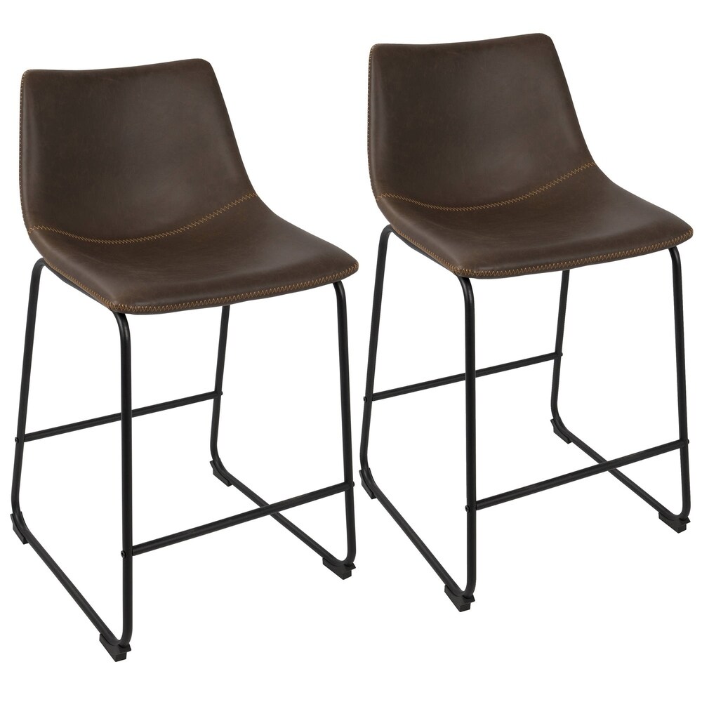 Carbon Loft Richard Faux Leather Counter Stool (Set of 2)