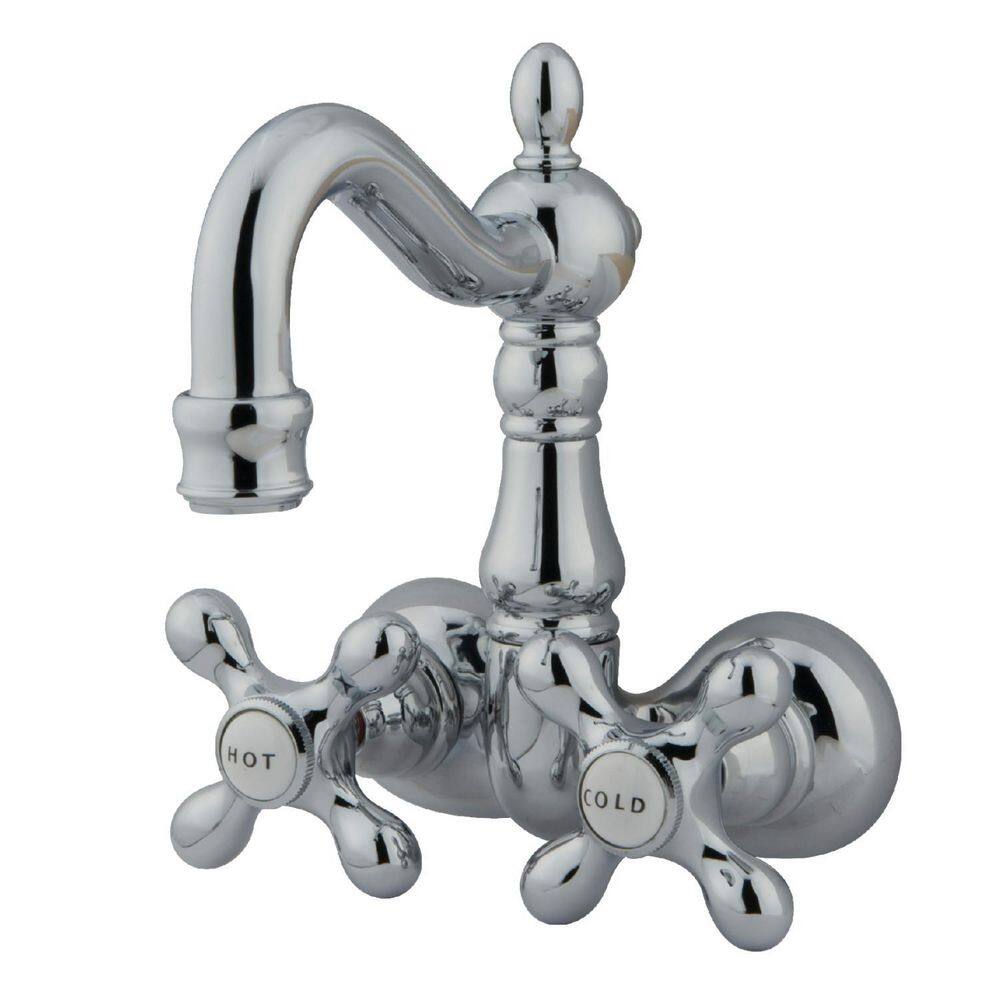 Kingston Brass Vintage 2-Handle Wall-Mount Claw Foot Tub Faucet in Polished Chrome HCC1078T1