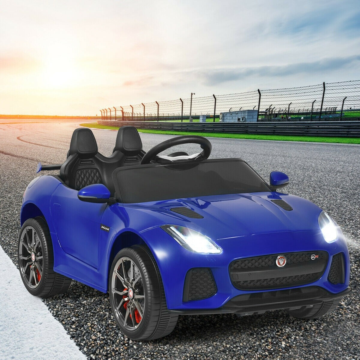 Costzon Ride on Car, 12V Licensed Jaguar F-Type SVR Battery Powered Ride on Toy w/ 2.4G Remote Control