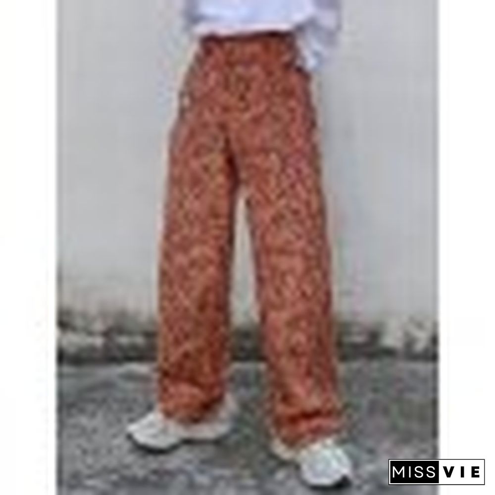 Snake Pattern Straight Leg Pants