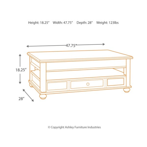 Barilanni Casual Lift Top Cocktail Table Dark Brown