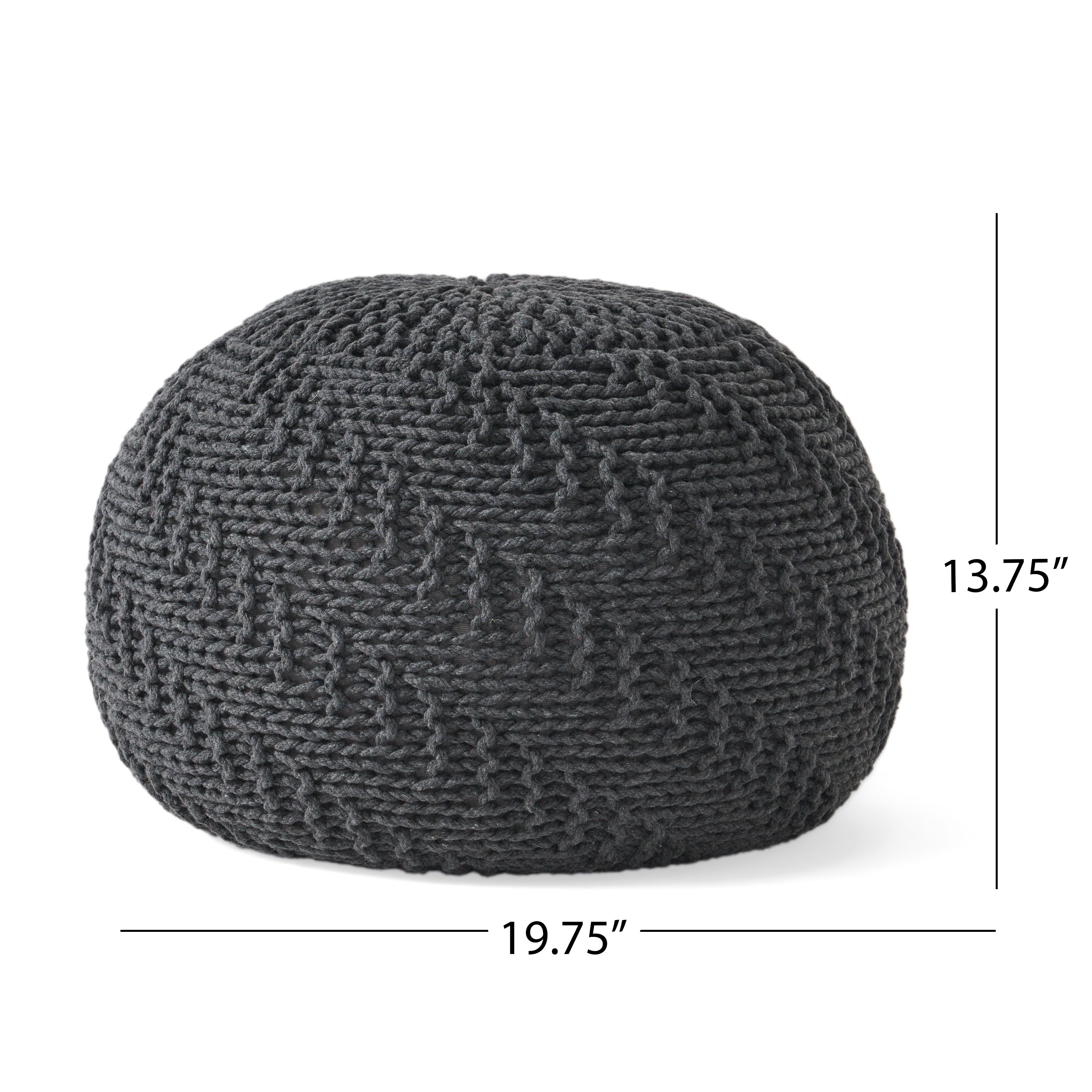 Beryl Knitted Cotton Pouf