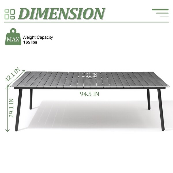 VredHom Outdoor Patio Aluminum Dining Table