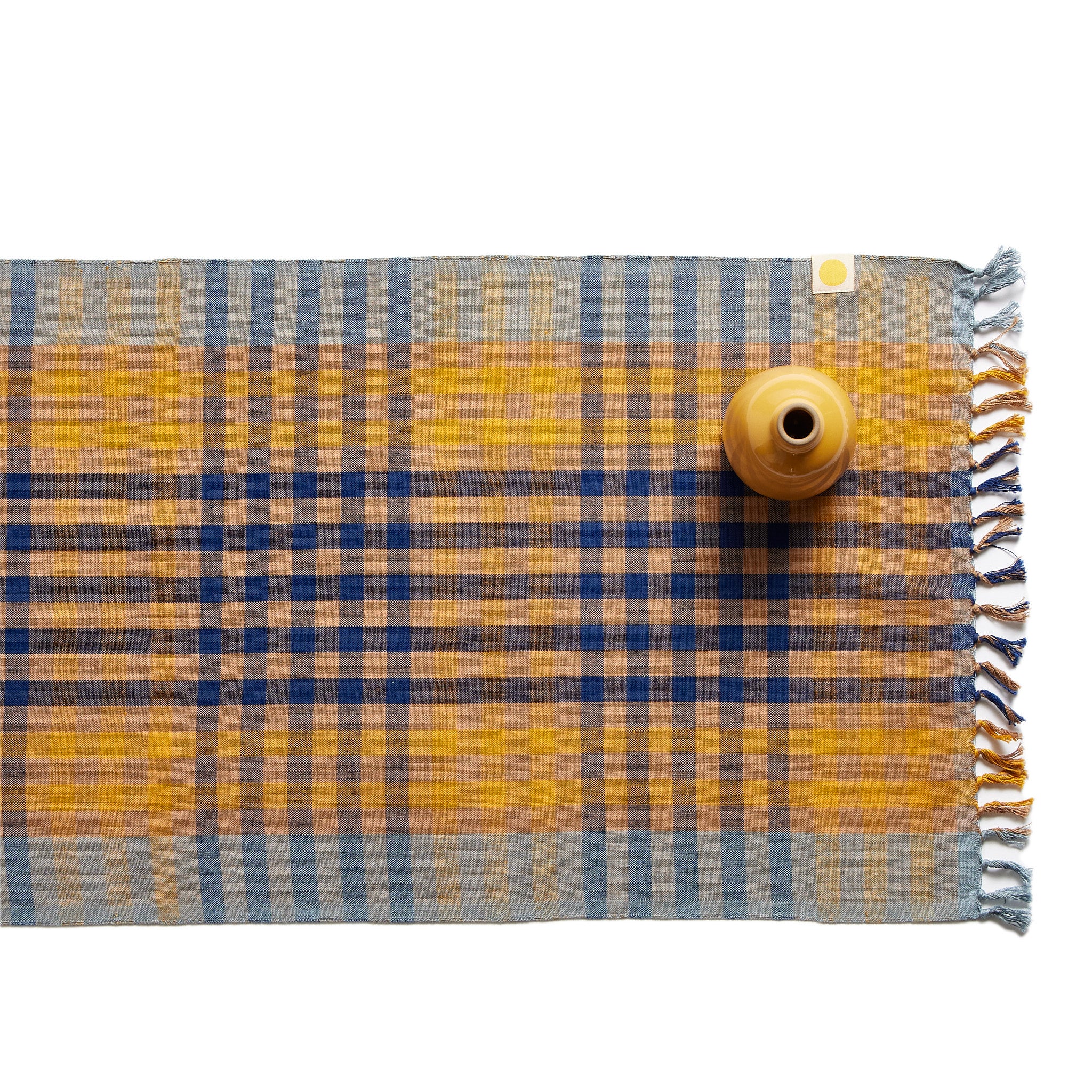 Covington Plaid Table Runner in Storm