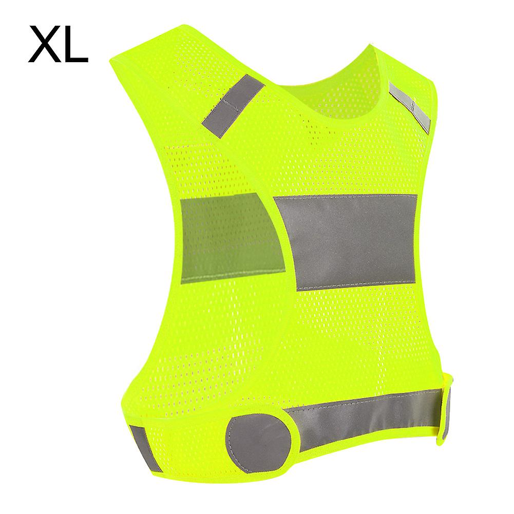 Outdoor Cycling Reflective Vest Running Vest Sports Safty Waistcoat Fluorescent Yellow Xl