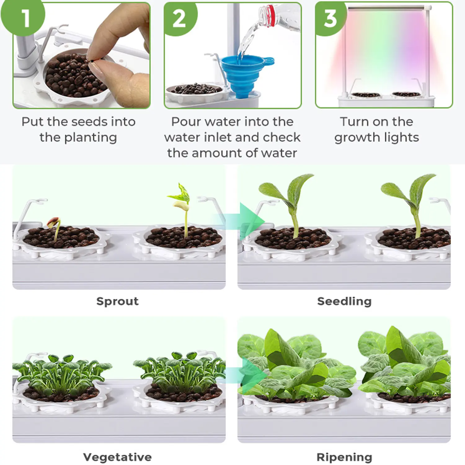 Big Smart Indoor Hydroponic system garden set high ppfd premium grow light complete set Garten indoor garden supplies