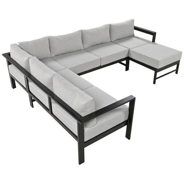 5pcs Patio Ushape Modular Combination Upholstered Sofa Furniture Set