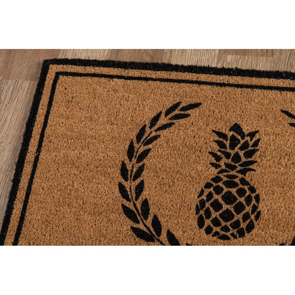 Erin Gates by Momeni Park Pineapple Hand woven Natural Coir Doormat   1'6\