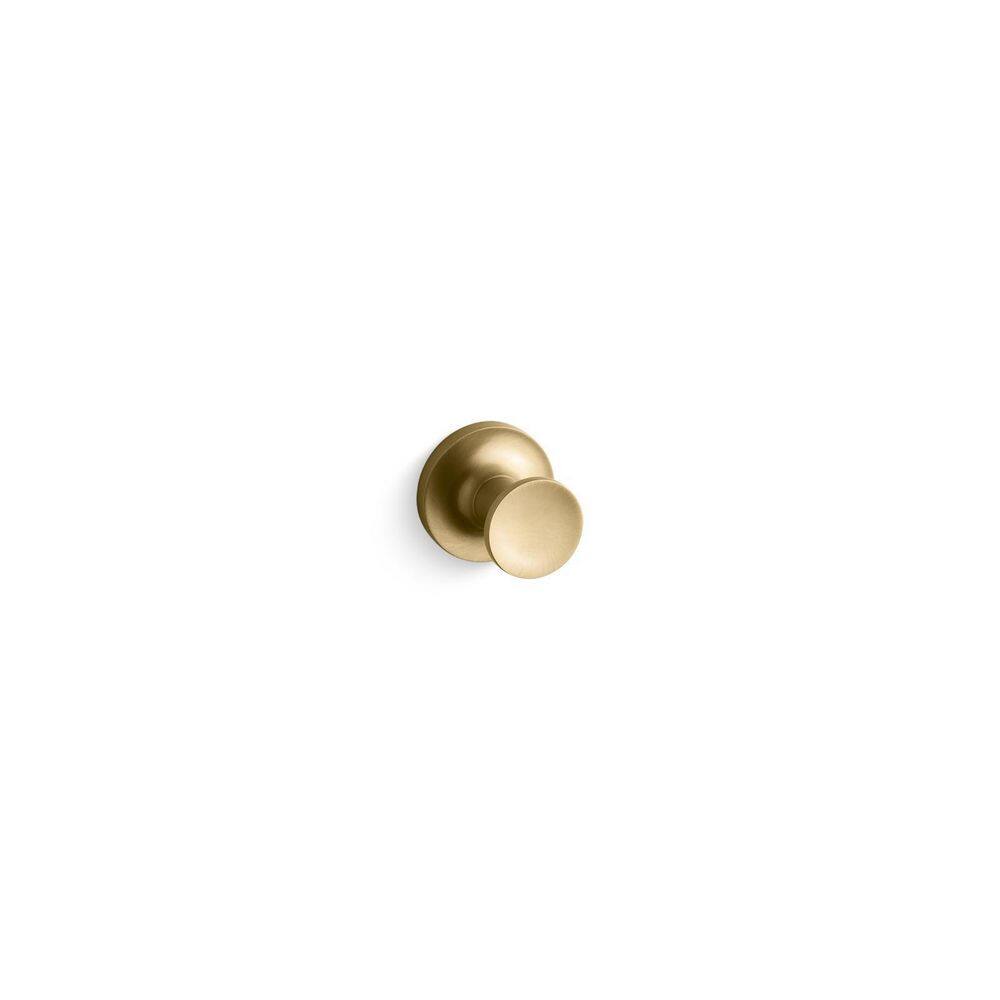 KOHLER Purist Robe Hook in Vibrant Brushed Moderne Brass 14443-2MB