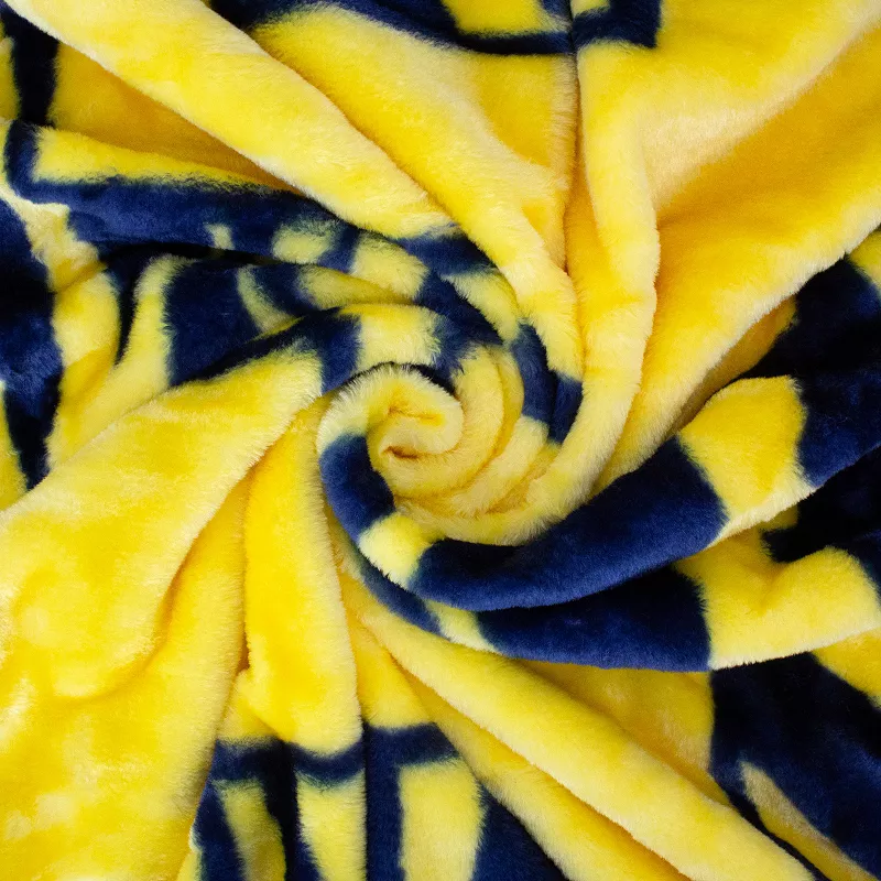 NCAA Michigan Wolverines Soft Raschel Throw Blanket