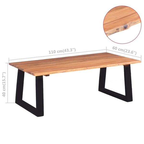 vidaXL Coffee Table Solid Acacia Wood 43.3