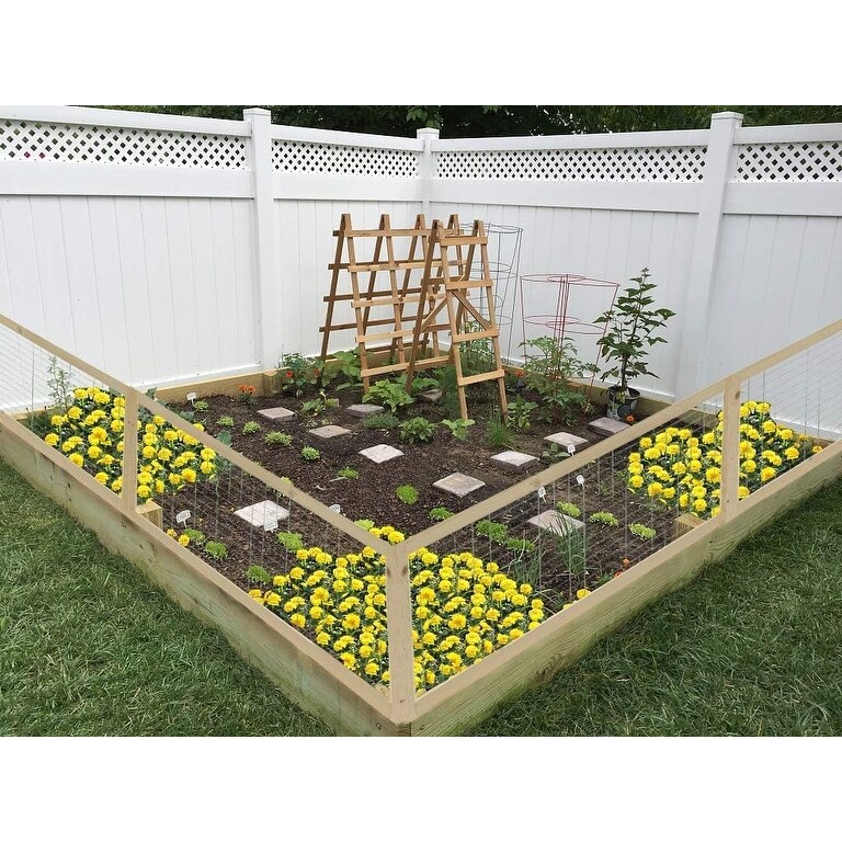 Outdoor 8ft Wooden Raised Garden Bed Planter Kit