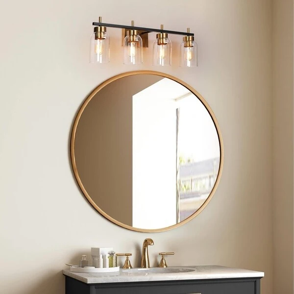 Modern Black Gold 2/3/4-Light Bathroom Vanity Lights Linear Wall Sconces for Powder Room