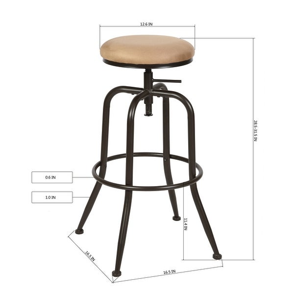 Homylin Faux Leather Adjustable Height Bar Stool(Set of 2)