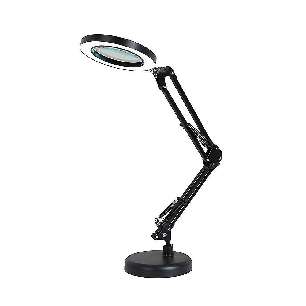 Magnifying Glass With 64 Leds Desk Lamp 8 Times Magnification 10 Levels Of Adjustable Brightness Dimmable 3 Color Temperature Changes Usb Power Operat