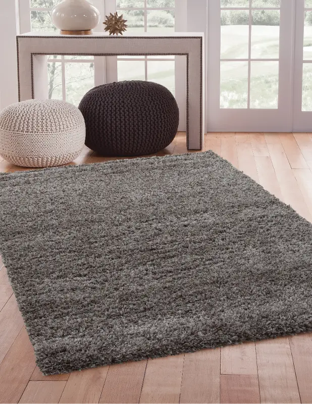 Comfort Shag 8 x 11 Light Gray Area Rug