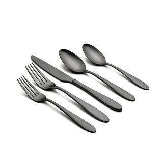 ORNATIVE Sophia 20-Piece Matt Black 180 Stainless Steel Flatware Set (Service for 4) 09020MBR1