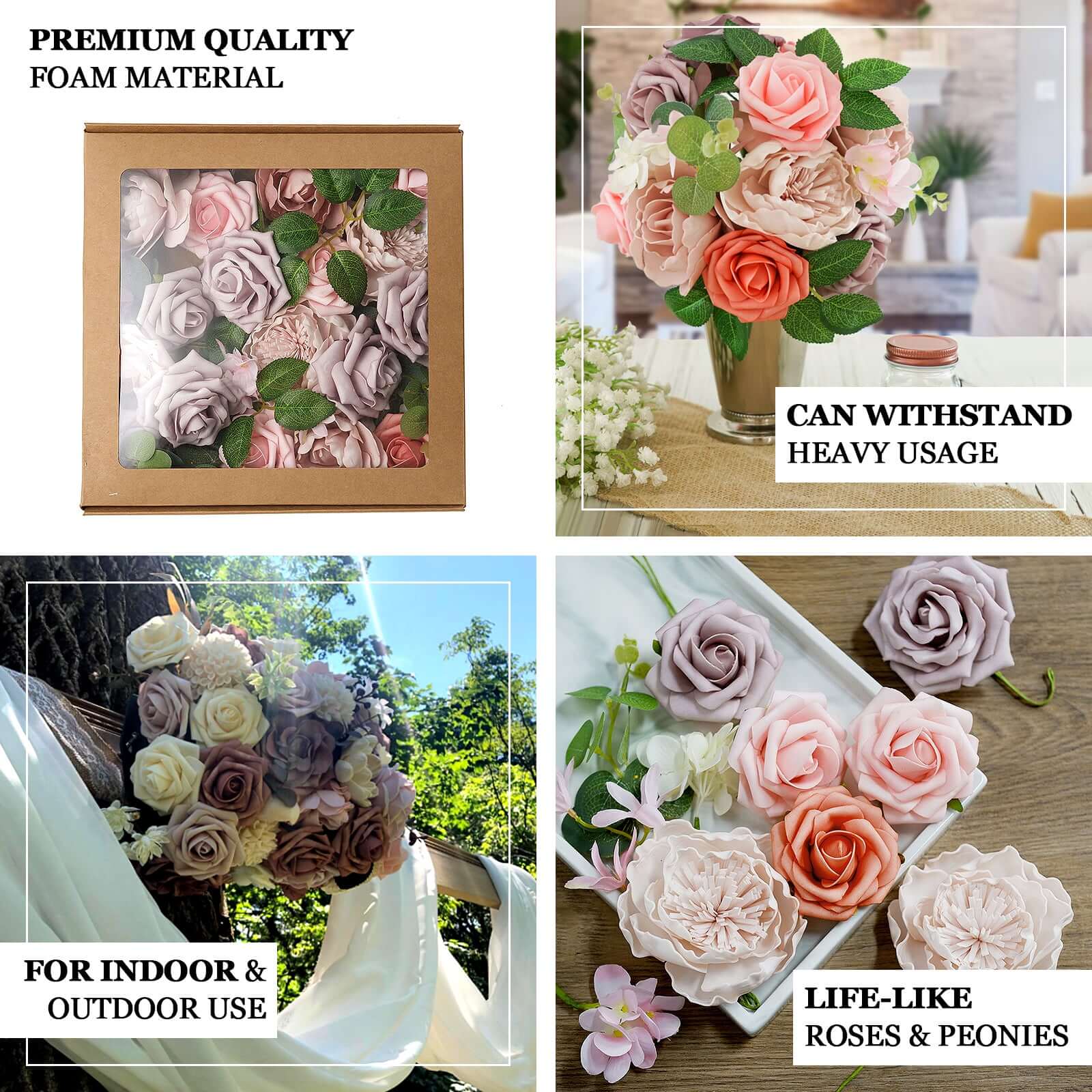 26 Pcs Artificial Rose, Peony and Silk Hydrangea, Daisy Mix Flower Box - Assorted Colors