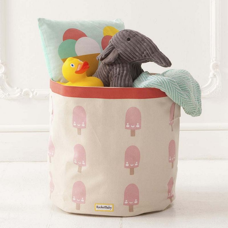 Cylindrical Cotton Canvas Storage Bin Sweetie the Icecream