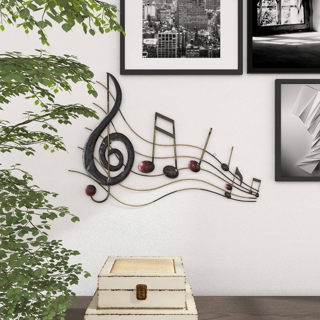 Metal Music Notes Wall Decor Brown Olivia amp May