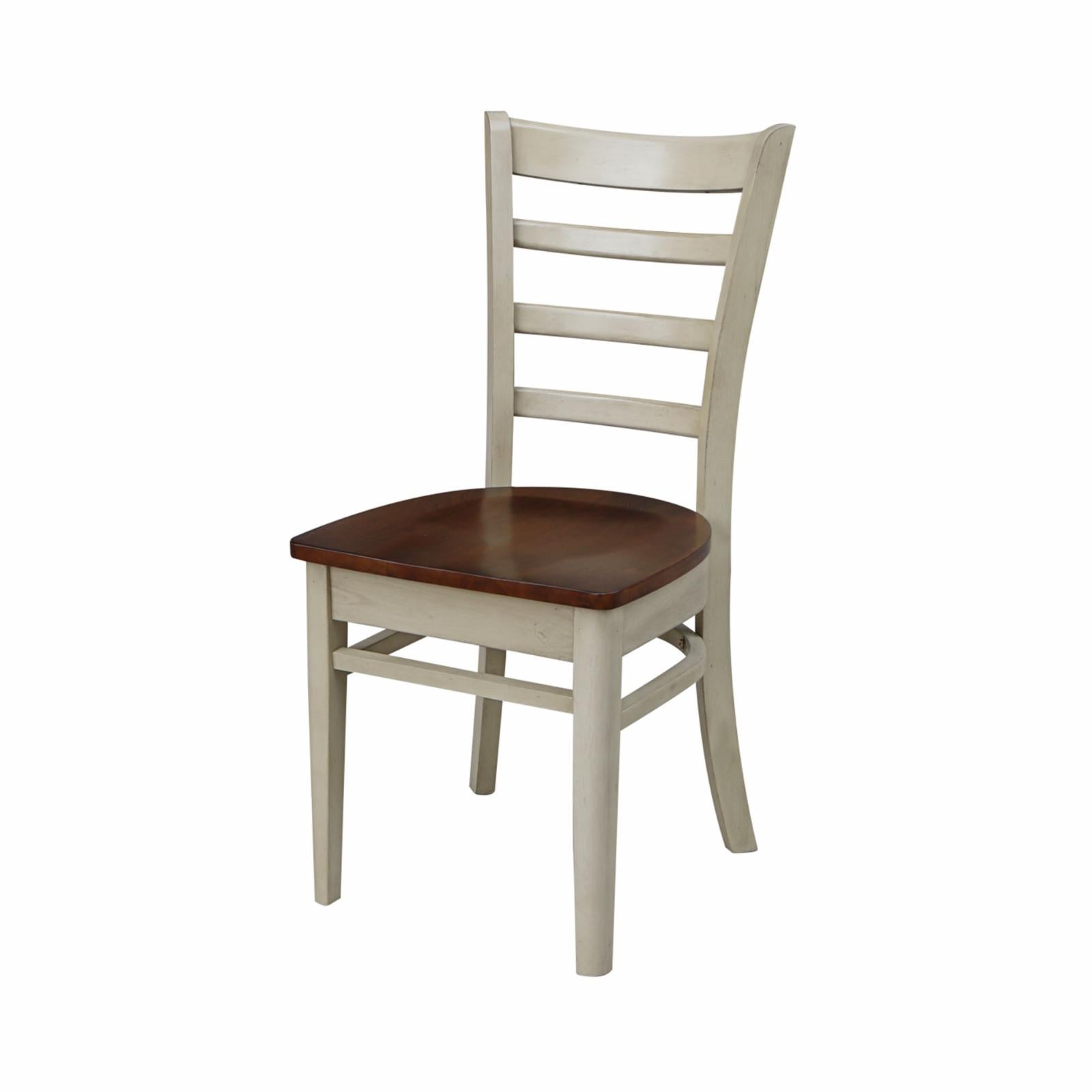 International Concepts Emily Side Chairs - Set of 2 Chairs - Antiqued Almond/Espresso