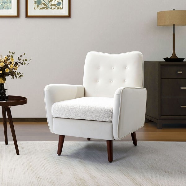 Epirus Upholstered Accent Armchair with Button Tufted Back by HULALA HOME