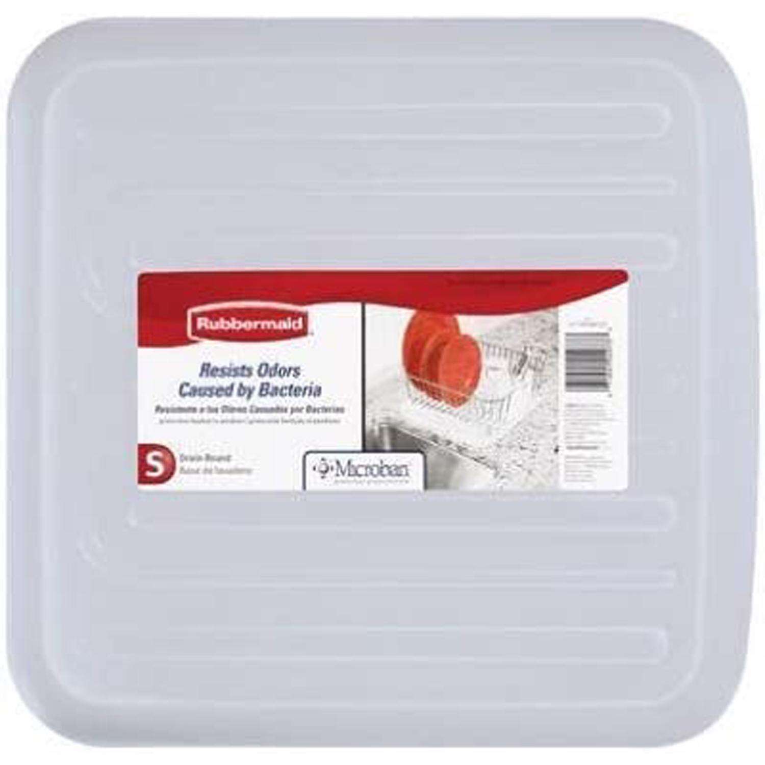 Rubbermaid 15.3 in. L X 14.3 in. W X 1.3 in. H Clear Plastic Dish Drainer