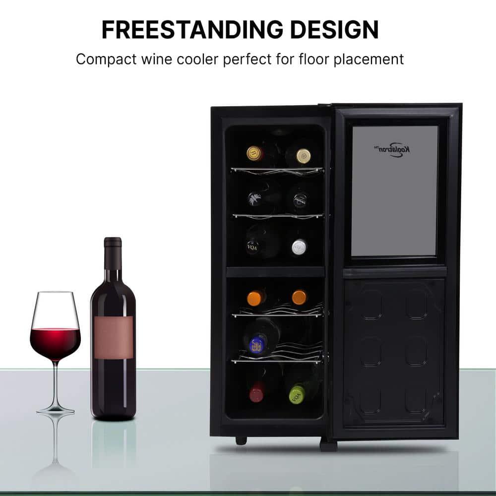 Koolatron Urban Series 12 Bottle Dual Zone Wine Cooler Black 12 cu ft