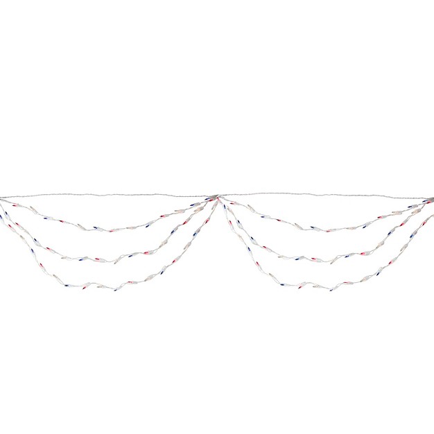 Northlight 100 count Red And Blue 4th Of July Mini Swag Light Set 6ft White Wire