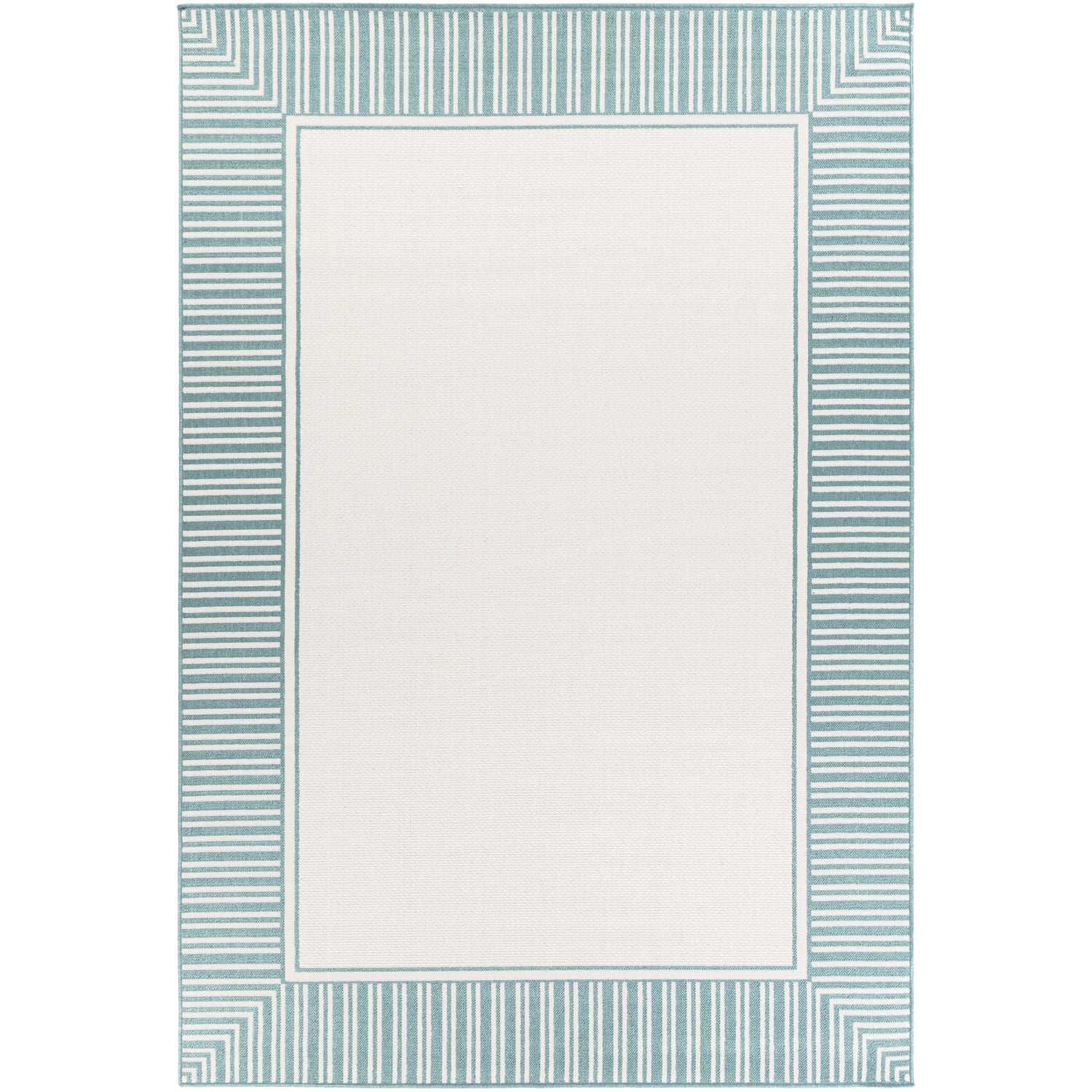 Alfresco Rug in Teal & White