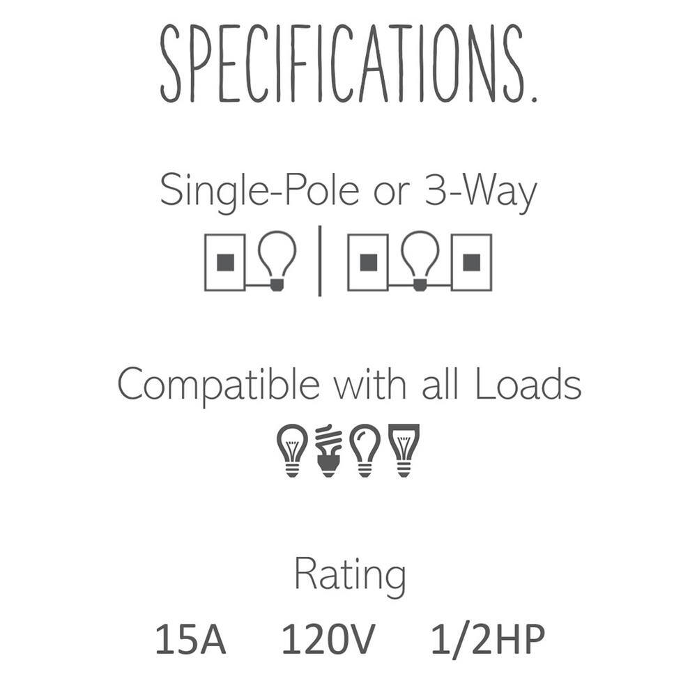 Legrand adorne sofTap 15 Amp Single-Pole3-Way Switch White ASTP1532W4