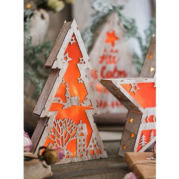 RusticReach Christmas Decorative Light Box in Red