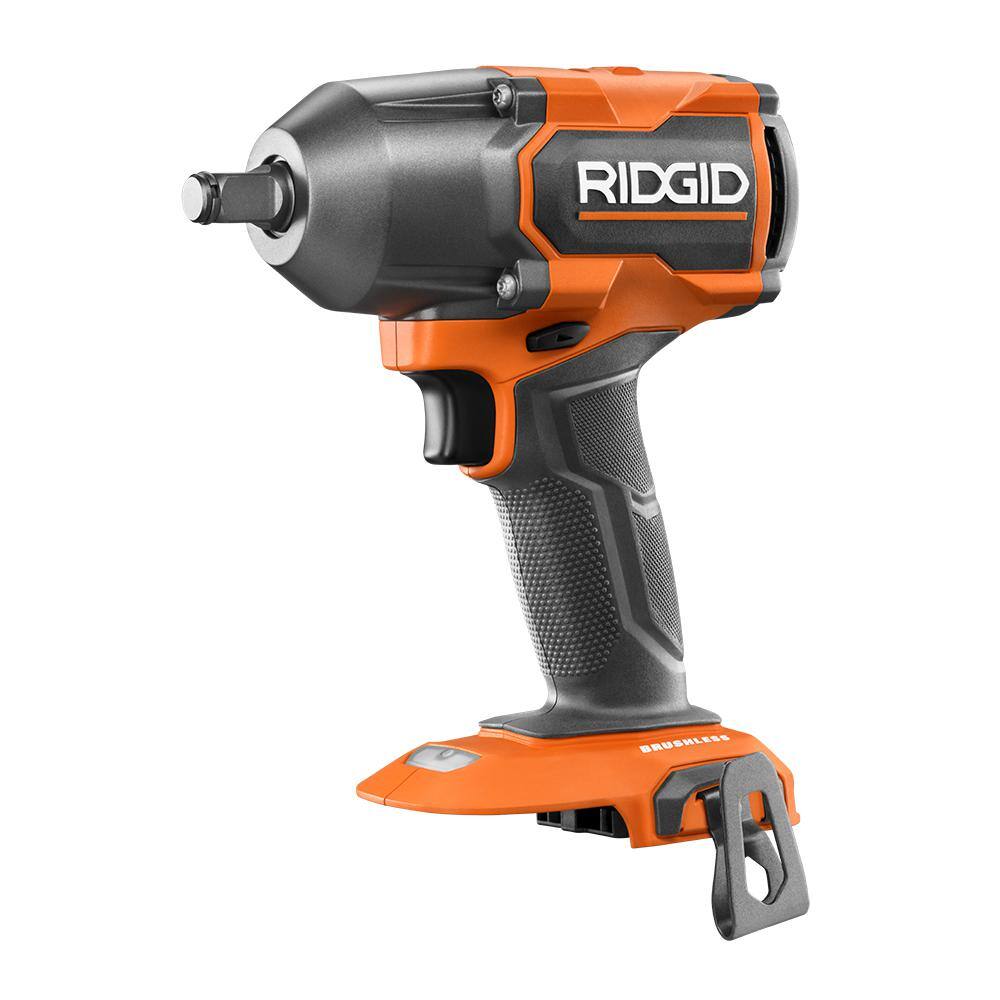 RIDGID 18V Brushless Cordless 4-Mode 12 in. Mid-Torque Impact Wrench with Friction Ring (Tool Only) R86012B