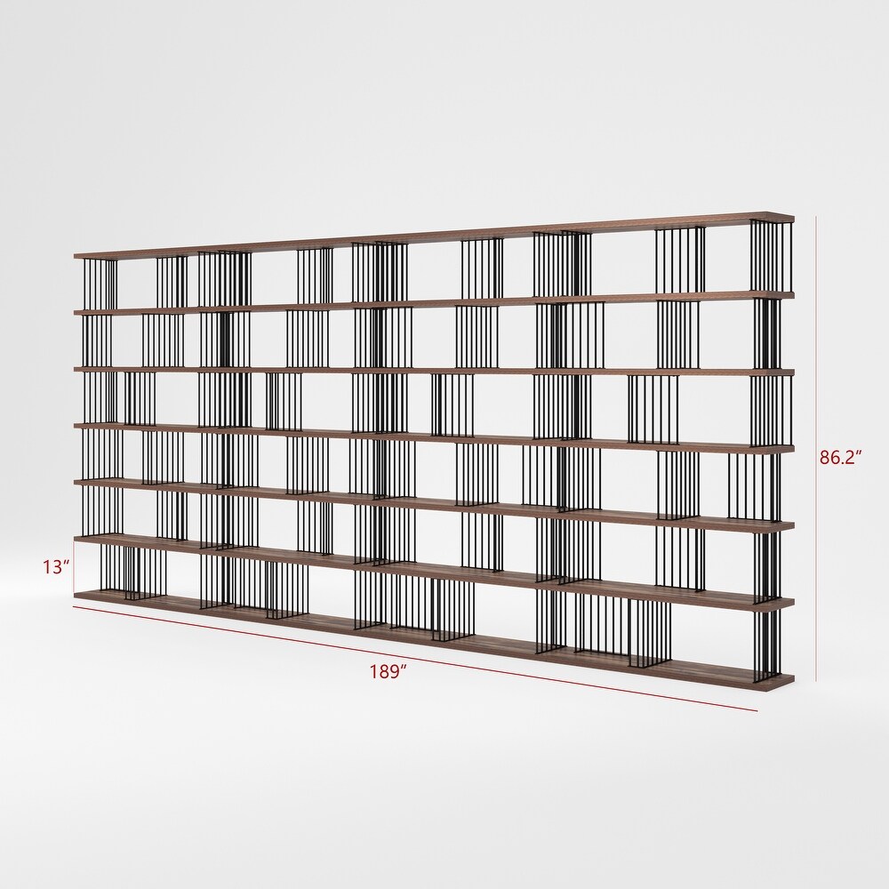 EVE Modern lron Display and Storage Oraanizer Room Divider Bookshelves   189*86.2*11.8 inches