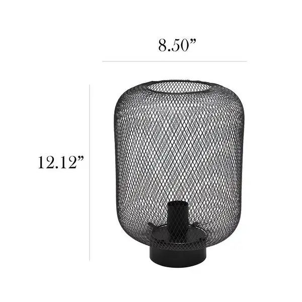 Simple Designs Metal Mesh Industrial Table Lamp - 8.5