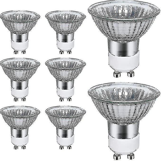 Gu10 Halogen Light Bulbs， 8 Pack 50w Gu10 Halogen Spot Lights， Ac 220v-240v， 700 Lumens， 2700k Warm White