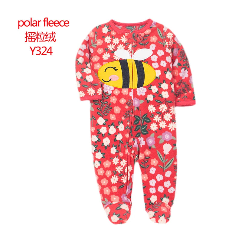 Docinmom 2023 Baby Warm Clothes Fleece Romper Cartoon Fox Unicorn Dinosaur Sleepwear New Born Bebe Clothing Jumpsuit Coverall