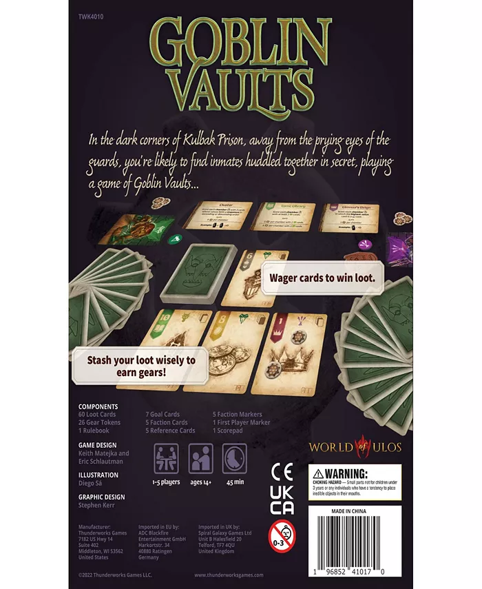 Thunderworks Games Goblin Vaults - Card Game