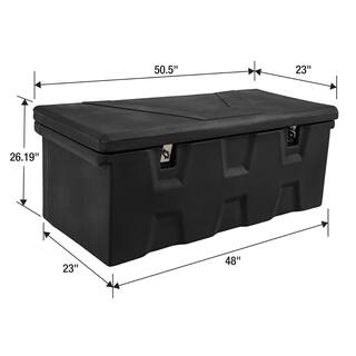 Buyers Products Company 26 in. x 23 in. x 51 in. Matte Black Plastic All-Purpose Truck Tool Box Chest 1712255